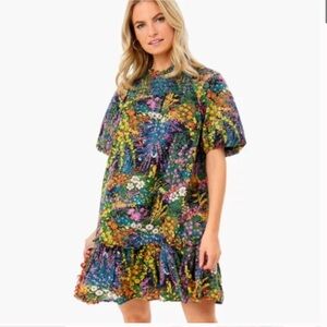 Banjanan Nicole Mini Dress Loki's Garden Black Floral Print